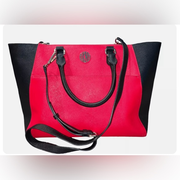 DKNY Bryant Park Red and Black Large Saffiano Bag - Picture 1 of 9